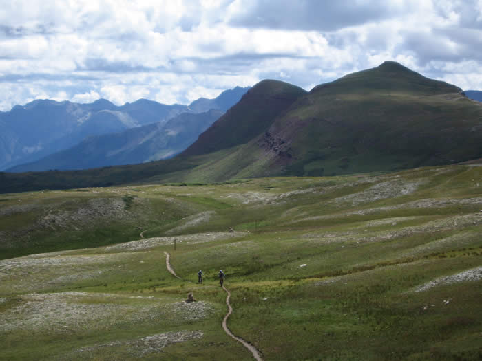 The alpine tundra, open fields and smooth single track approaching the crest