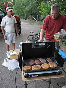 Burgers in the Trailhead Parking Lot