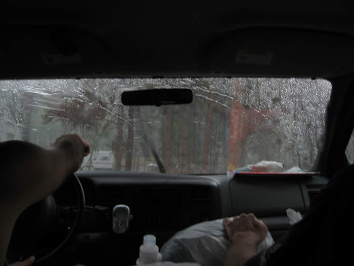 Driving through the rain