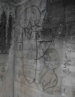 The graffiti gallery inside the bunkers
